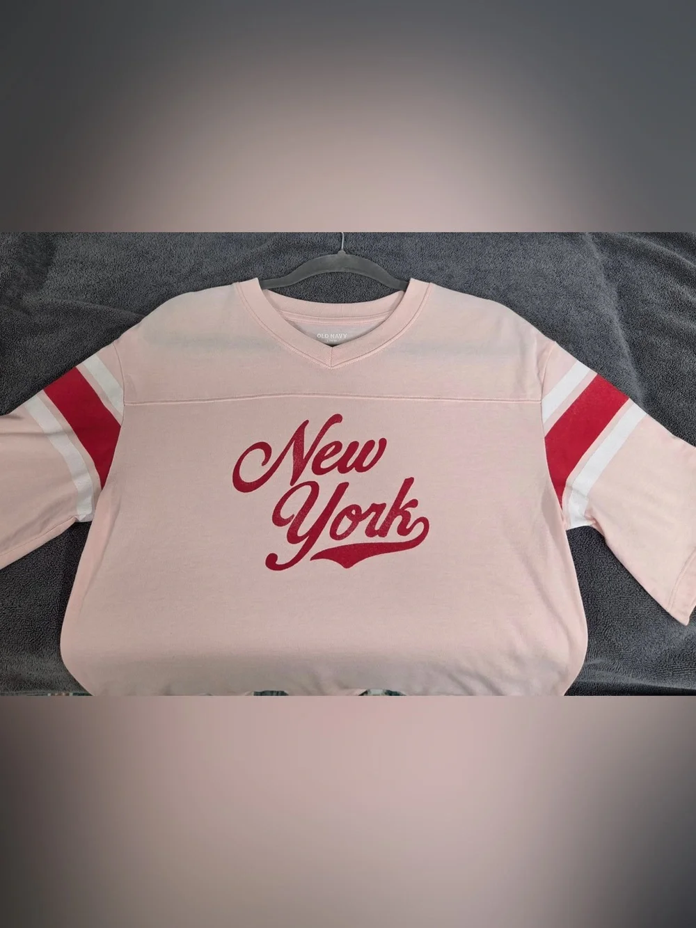 Old Navy Girls L 10/12 Pink oversized New York Graphic Tee